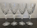 Vintage Cut Crystal Wine Glasses Set Of 4 Diamond And Fan Pattern Stemware