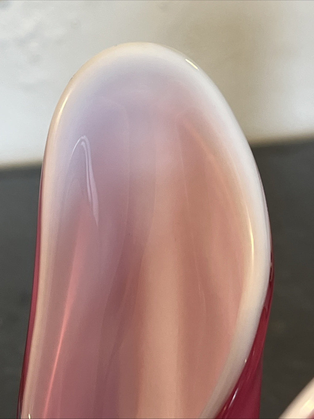 Flygsfors Coquille Vase Paul Kedelv Pink Sommerso Swedish Art Glass MCM