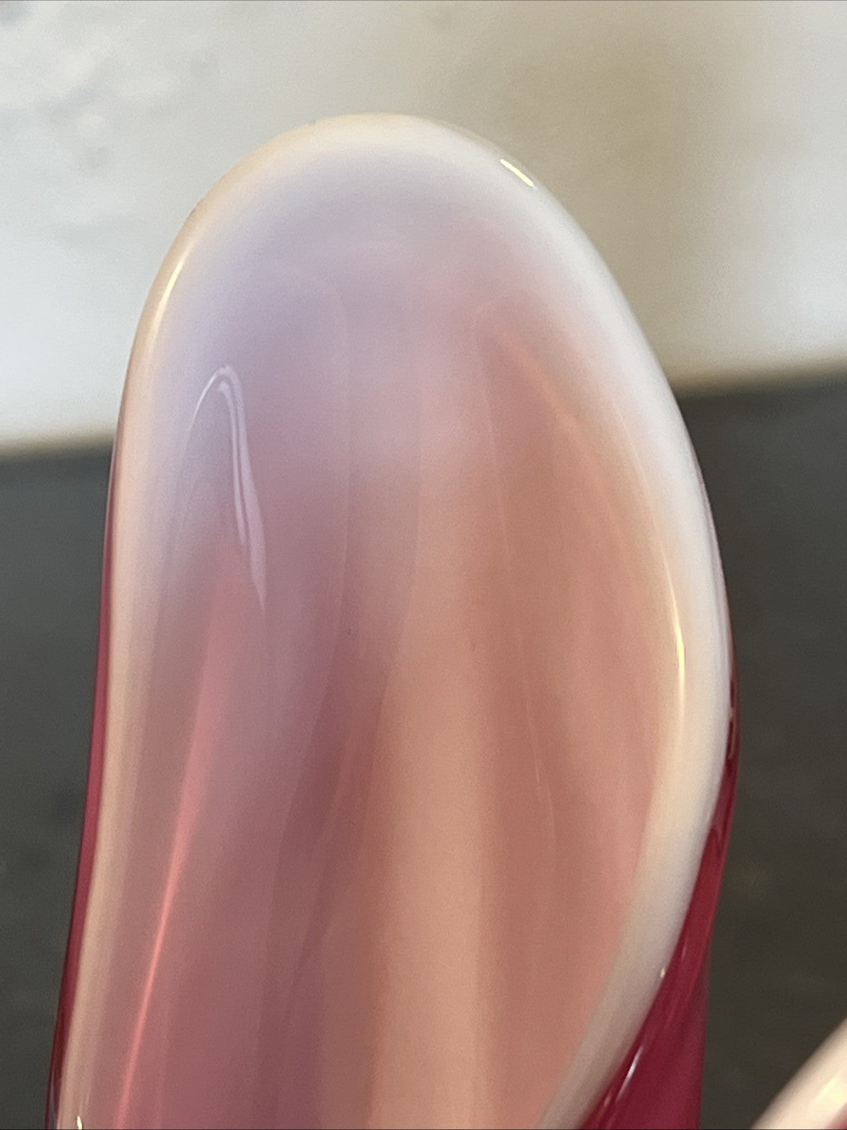 Flygsfors Coquille Vase Paul Kedelv Pink Sommerso Swedish Art Glass MCM