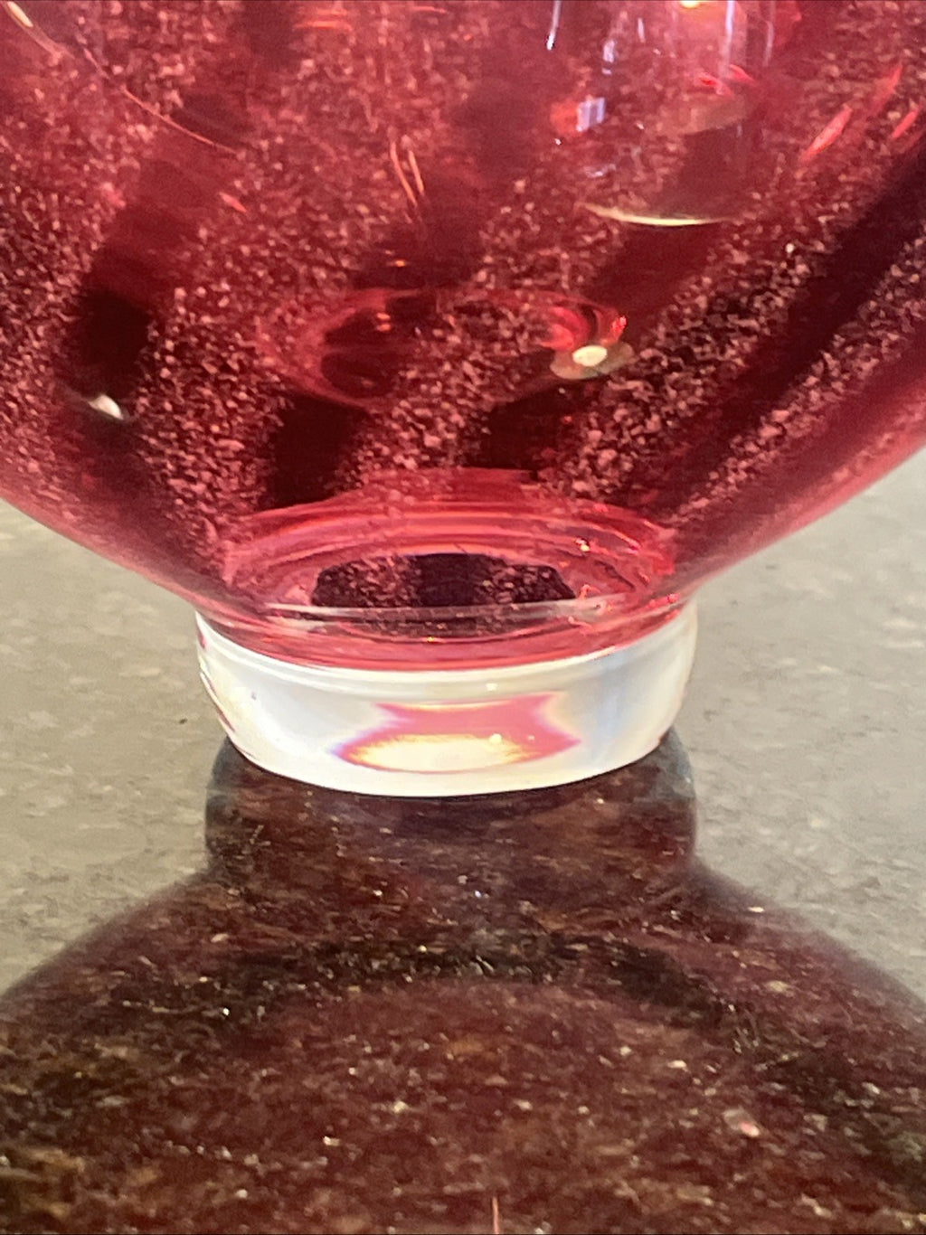 Czech Art Glass Basket Josef Hospodka Chřibská Cranberry Controlled Bubble Vase
