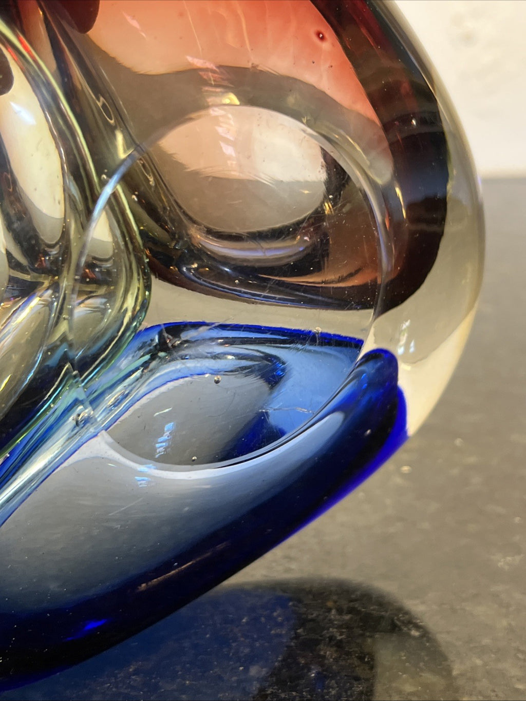 Josef Rozínek Three-Compartment Art Glass Bowl – Borské Sklo, Czechoslovakia c.1960