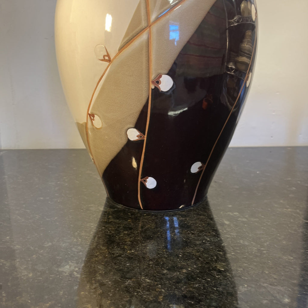 Large Studio Pottery Vase Oriental Ceramic Floor Vase Japanese Style Blossom