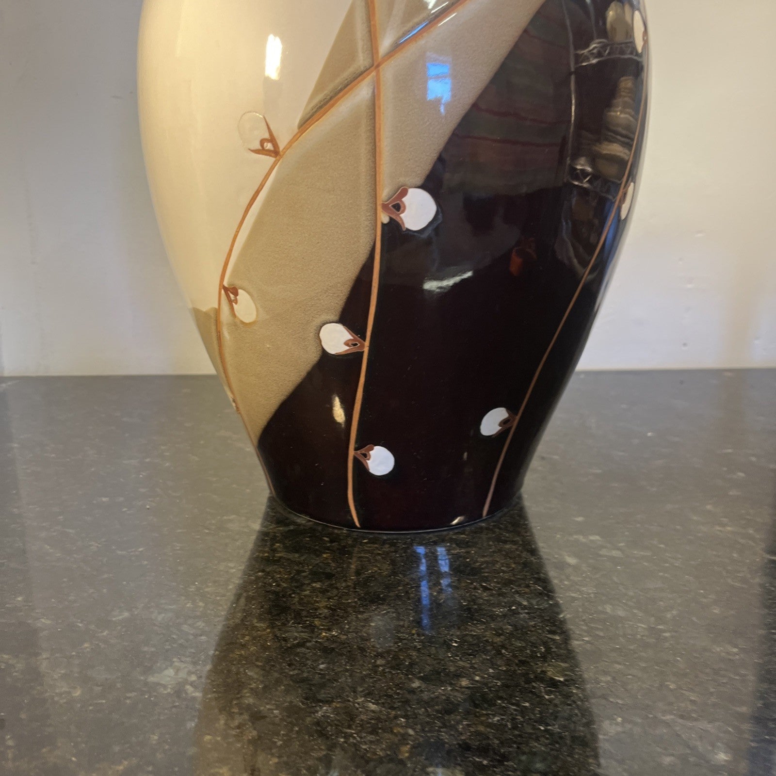 Large Studio Pottery Vase Oriental Ceramic Floor Vase Japanese Style Blossom