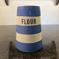 TG Green Cornishware Judith Onions Flour Dredger Blue White Kitchenware