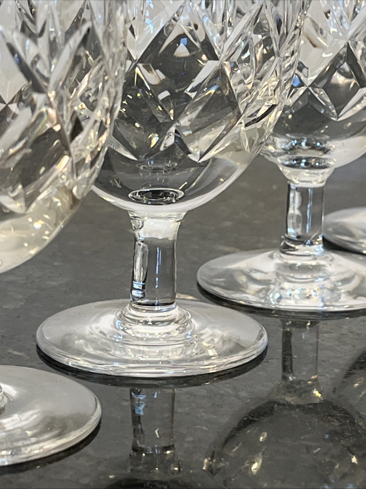 Cut Crystal White Wine Glasses Set of 6 Vintage Lead Crystal Goblets