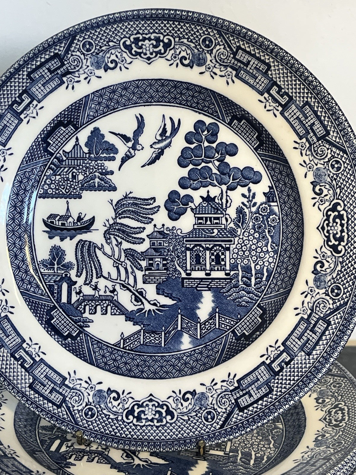 Blue Willow Starter Plates Churchill England Blue White Lunch Salad Plates Set 8