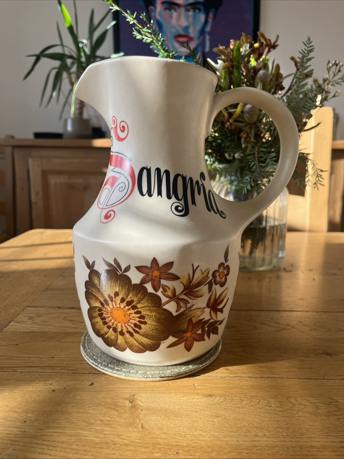 Bertos Spanish Sangria Jug Original Cork Stopper Retro Pottery