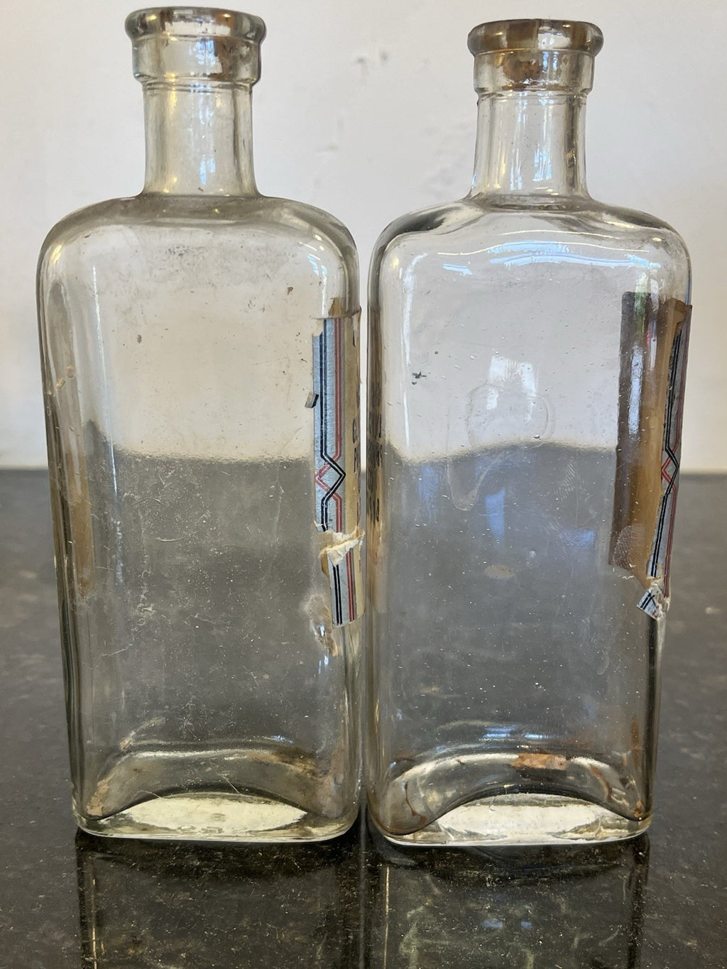 Poison Apothecary Bottles Glass Chemist Pharmacy Labels Pair