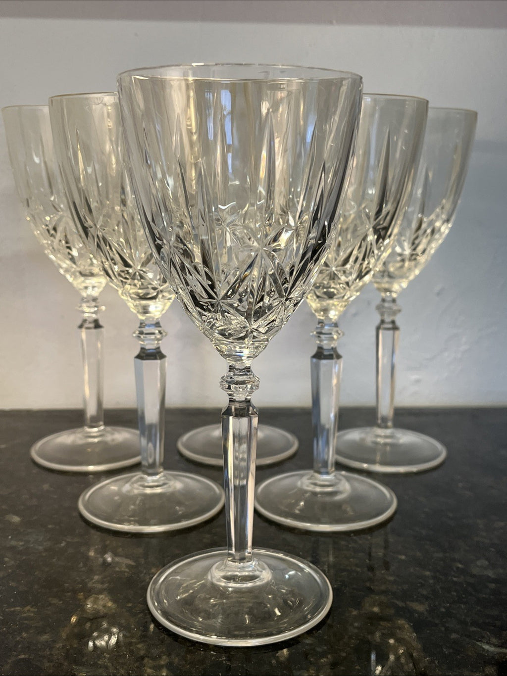 Vintage RCR Crystal Orchestra Wine Glasses Italian Cut Crystal Set of 6