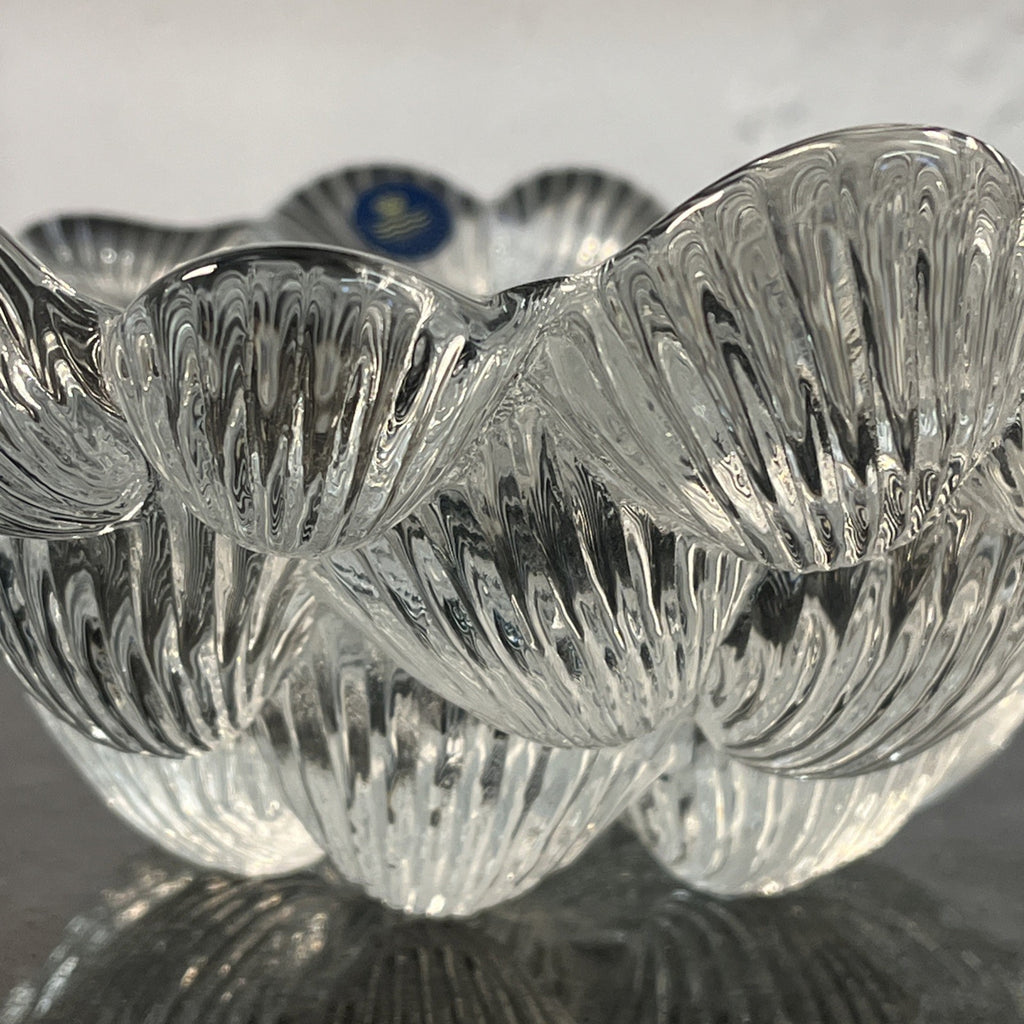 Royal Copenhagen Crystal Bowl Shell Pattern Scandinavian Glass Centrepiece Dish