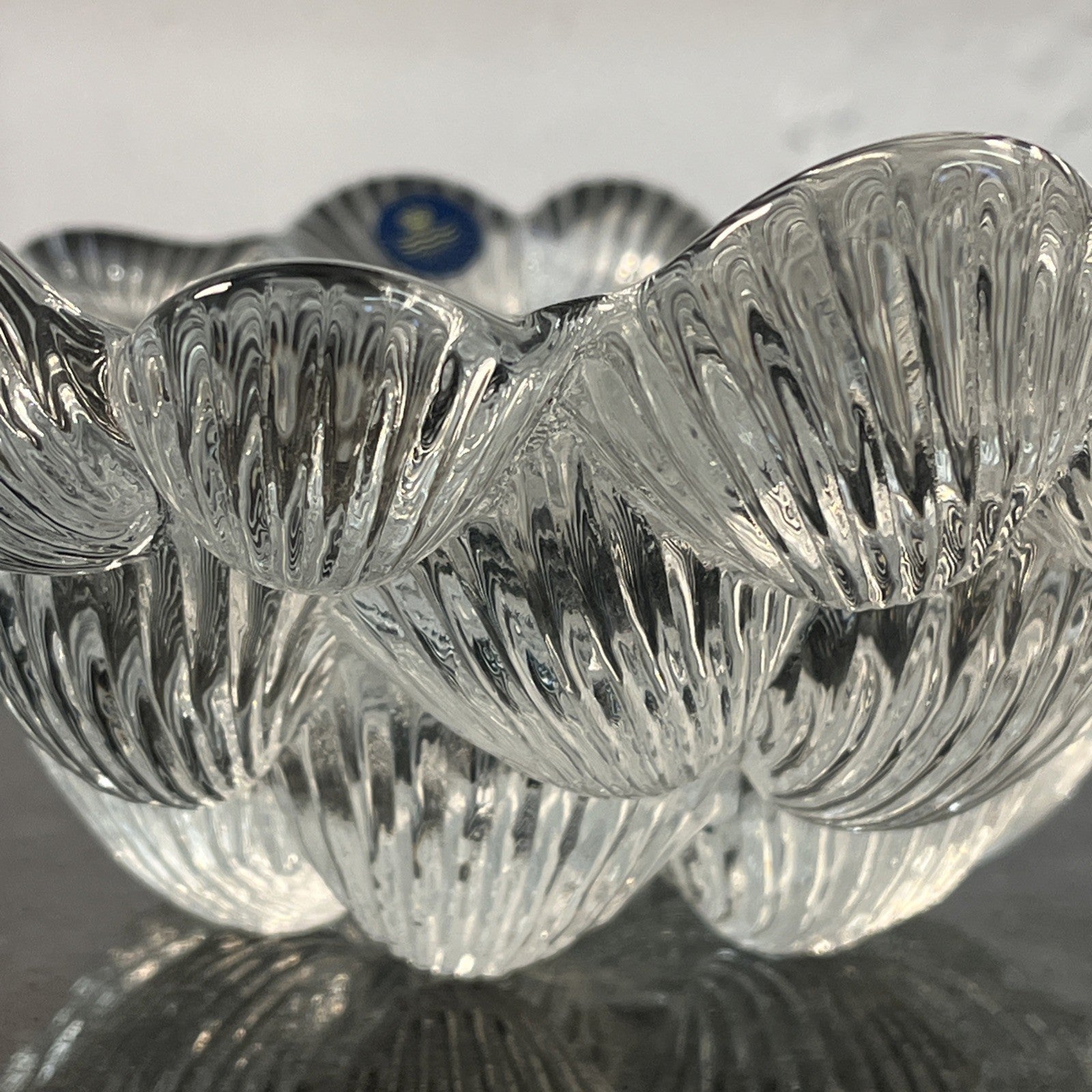 Royal Copenhagen Crystal Bowl Shell Pattern Scandinavian Glass Centrepiece Dish