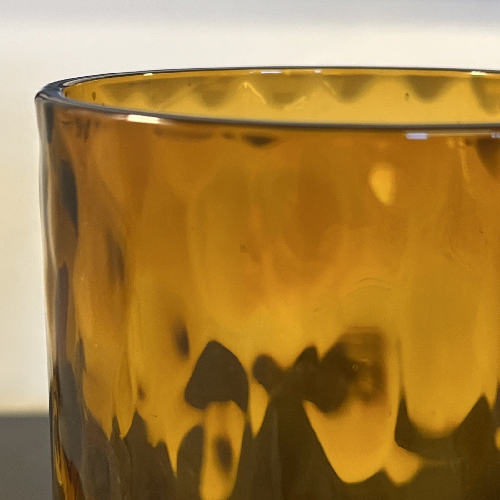 Vintage JC Sweden Amber Art Glass Vase Scandinavian Lindshammar Style