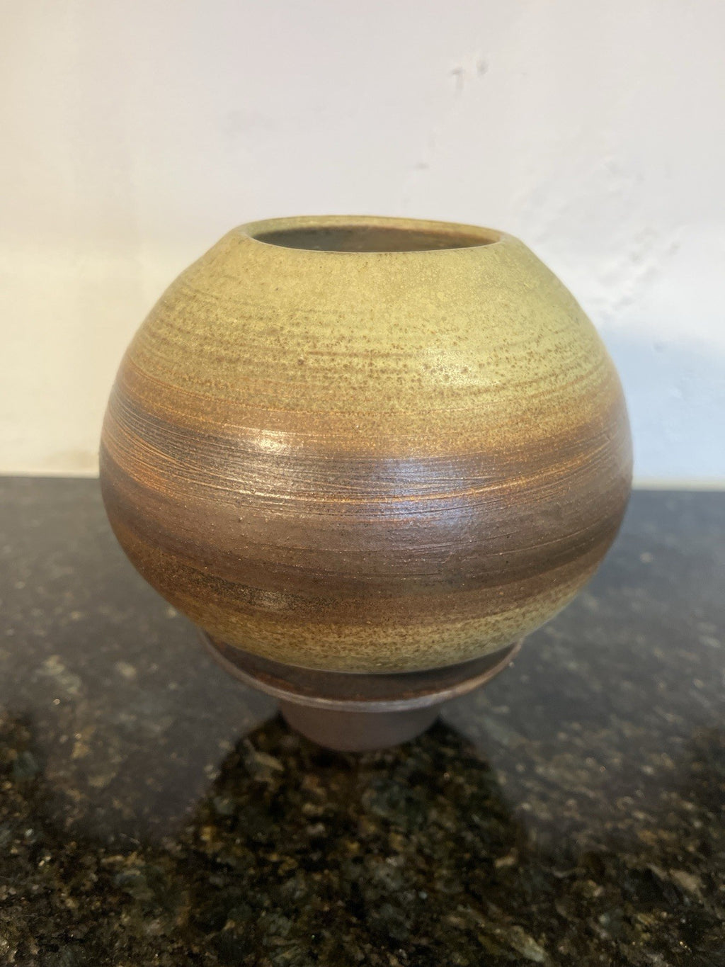 Wilkes Studio Pottery Stoneware Vase Lamp Base Earth Tone Glaze