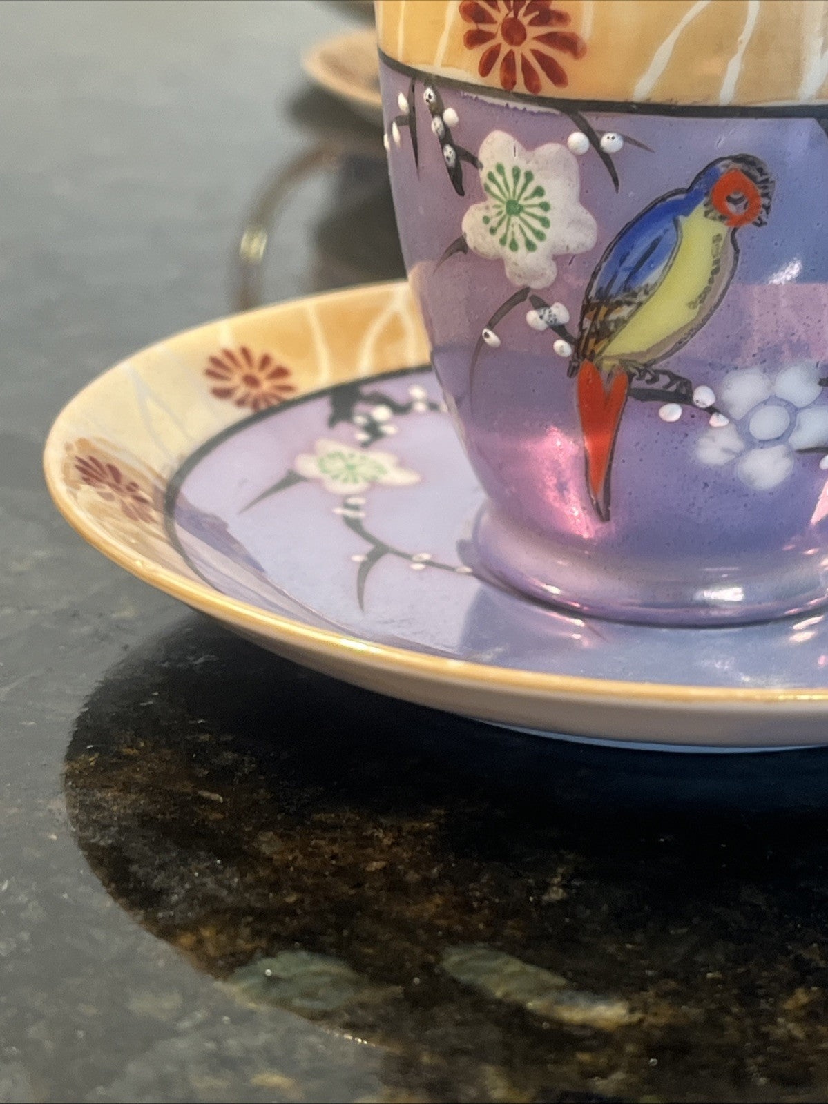 Chikaramachi Noritake Tea Set Bird Blossom Lustre Japan