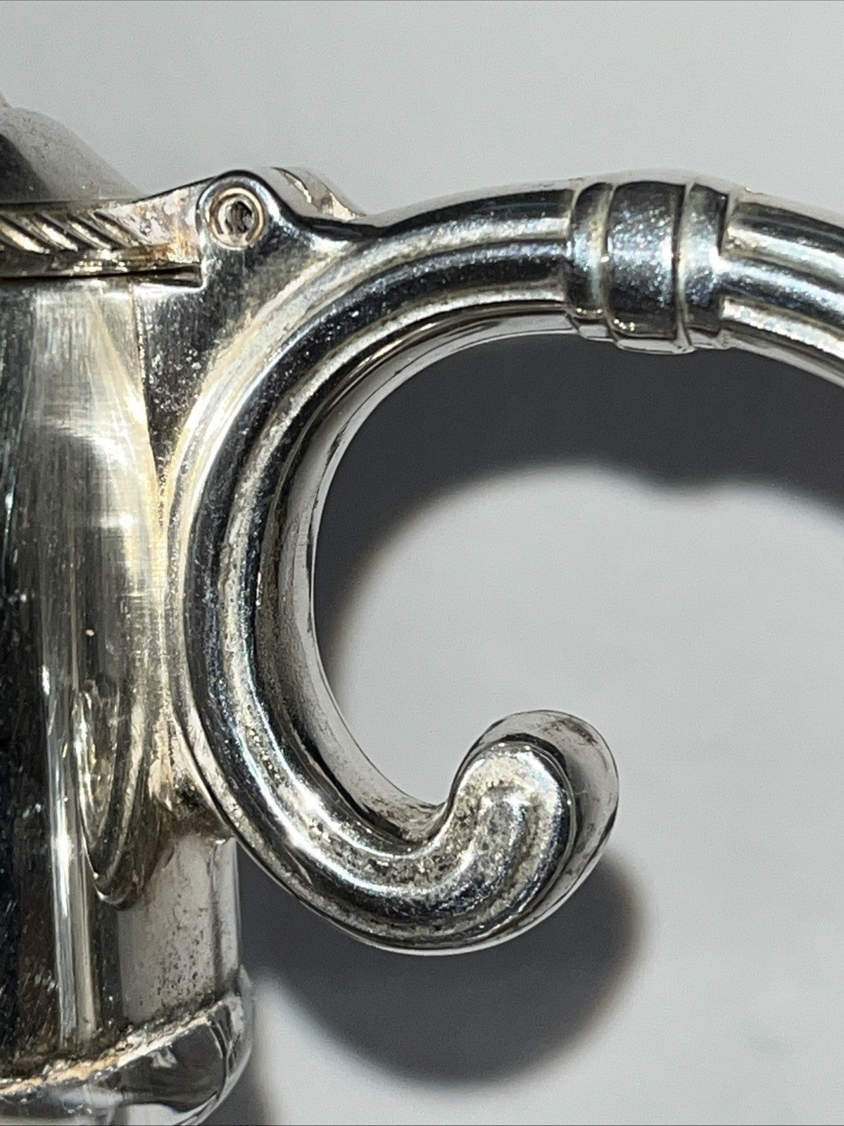 Falstaff Claret Jug Cut Crystal Silver Plated Figural Mask Spout