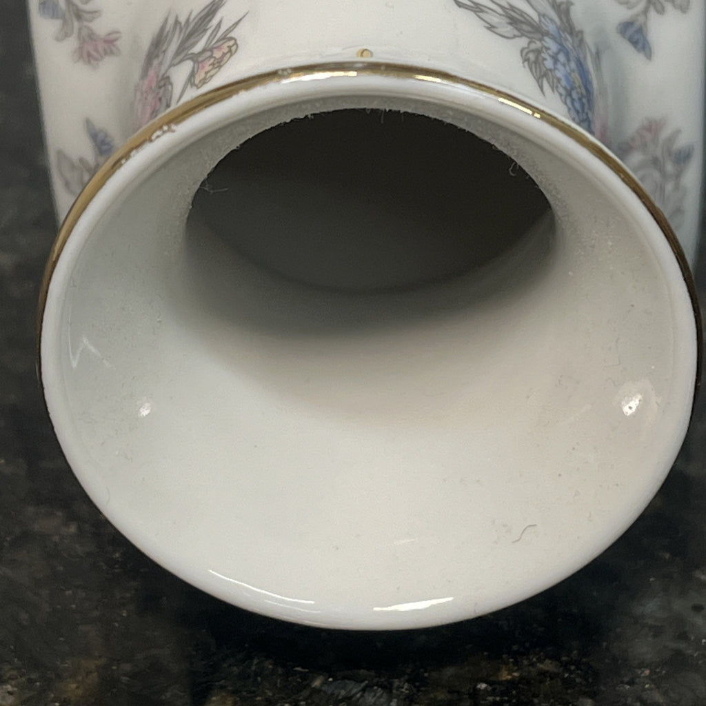 Japanese Peacock Decorative Porcelain Square Vase Blue Gold Floral 20th Century