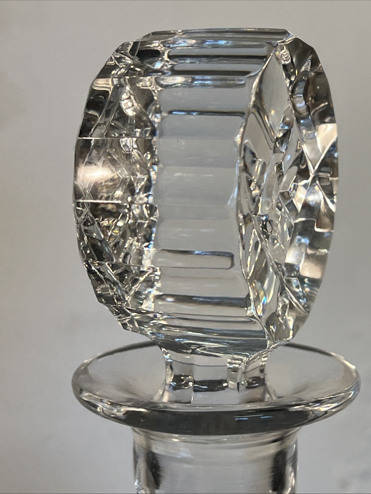 Moon Flask Crystal Decanter Irena Poland 24 Lead Cut Glass Stopper