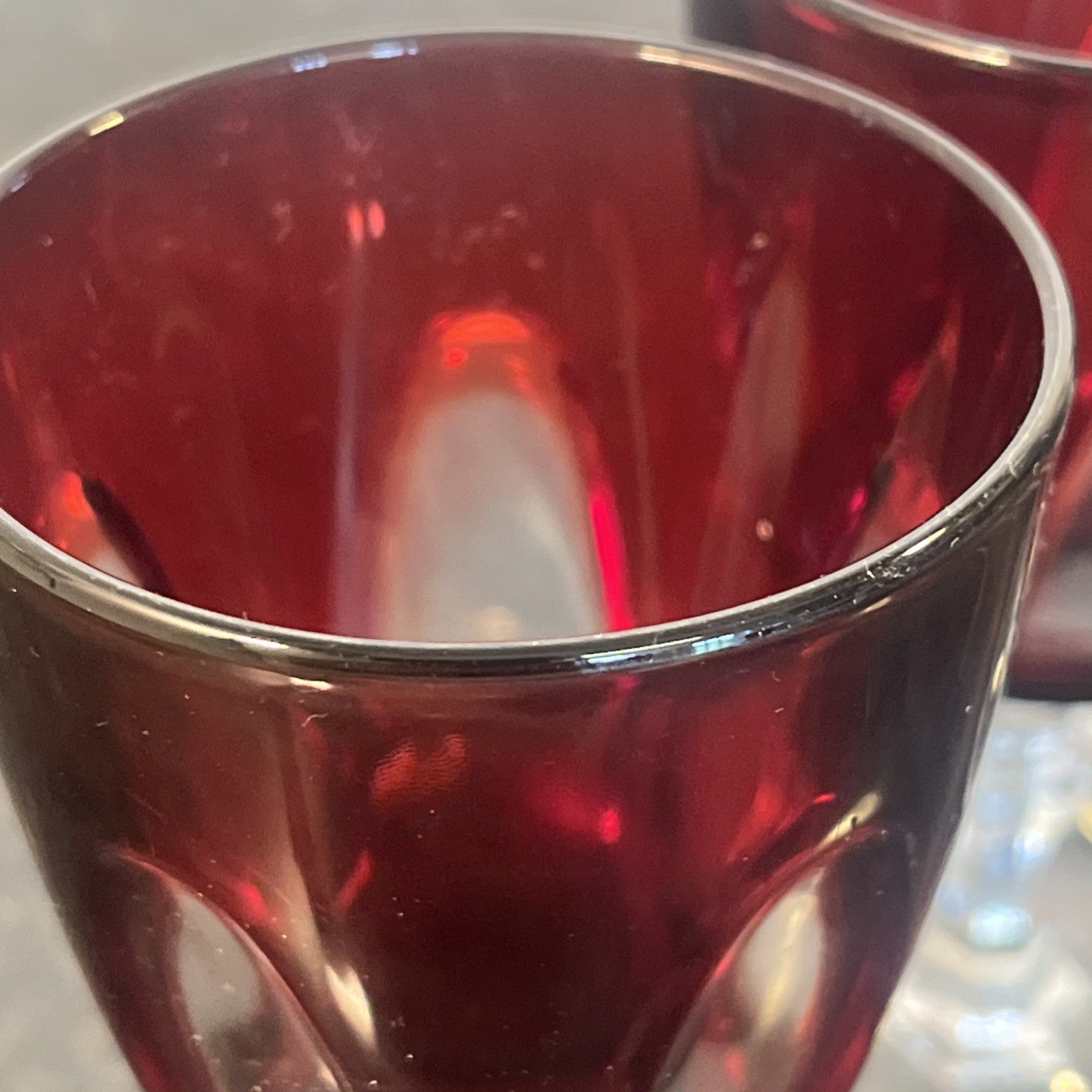 Cristal d’Arques Durand Gothic Ruby Red Wine Glasses Set Of Six