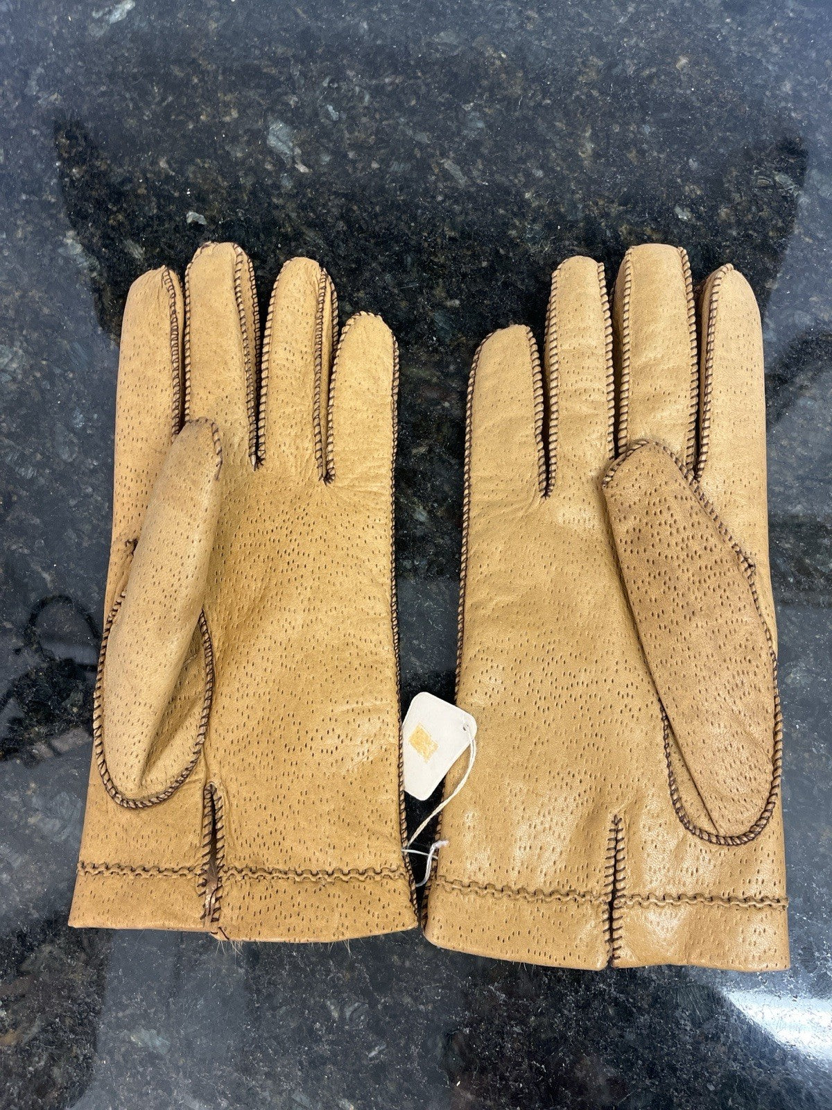 Leather Driving Gloves Fur Lined Tan Spanish Genuine Leather Guanteria Costa Del