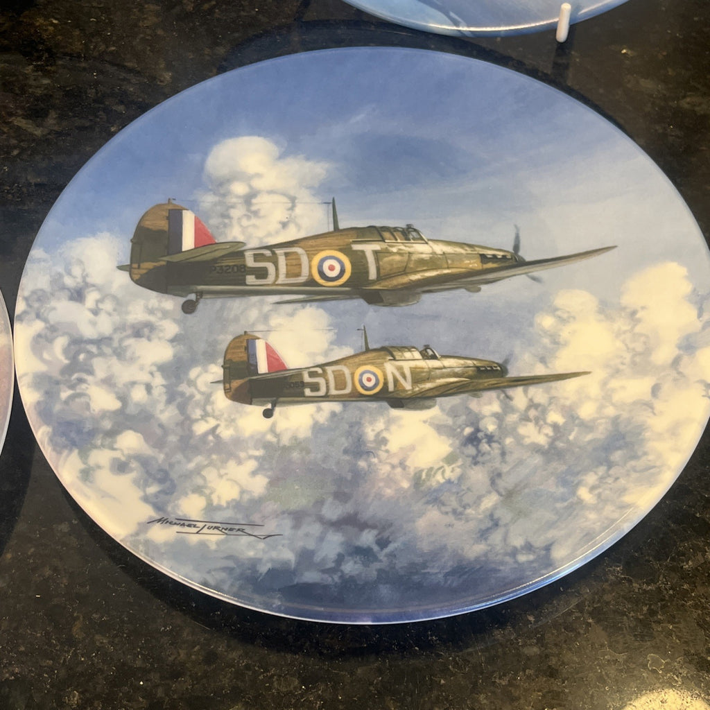 Spitfire Lancaster Hurricane RAF Coalport Royal Doulton Aviation Plates