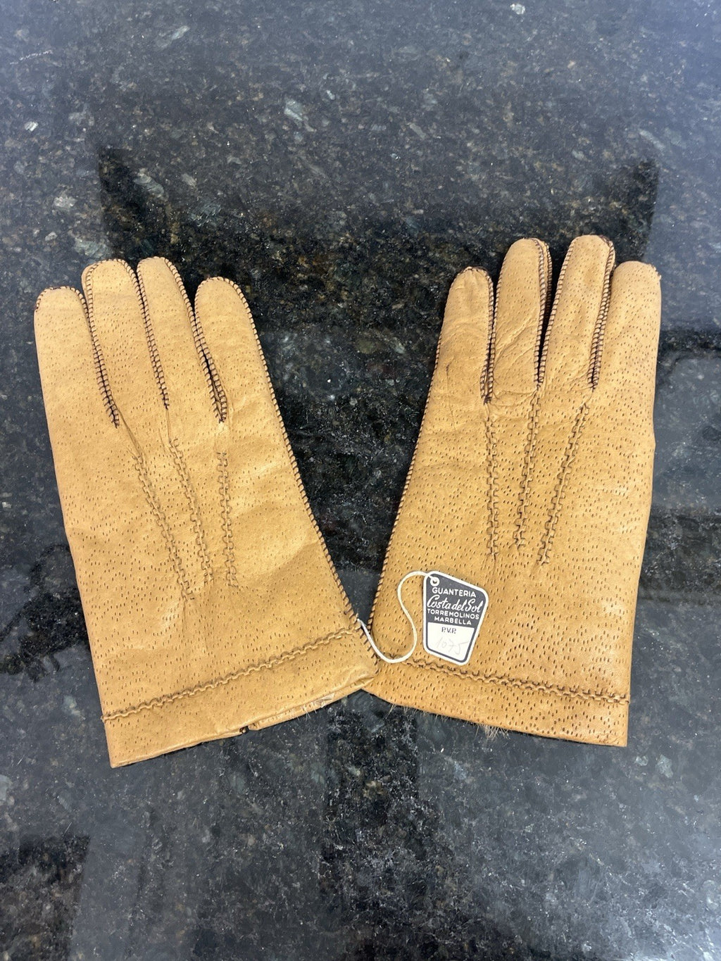 Leather Driving Gloves Fur Lined Tan Spanish Genuine Leather Guanteria Costa Del