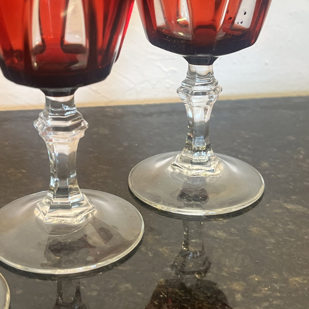 Cristal d’Arques Durand Gothic Ruby Red Wine Glasses Set Of Six