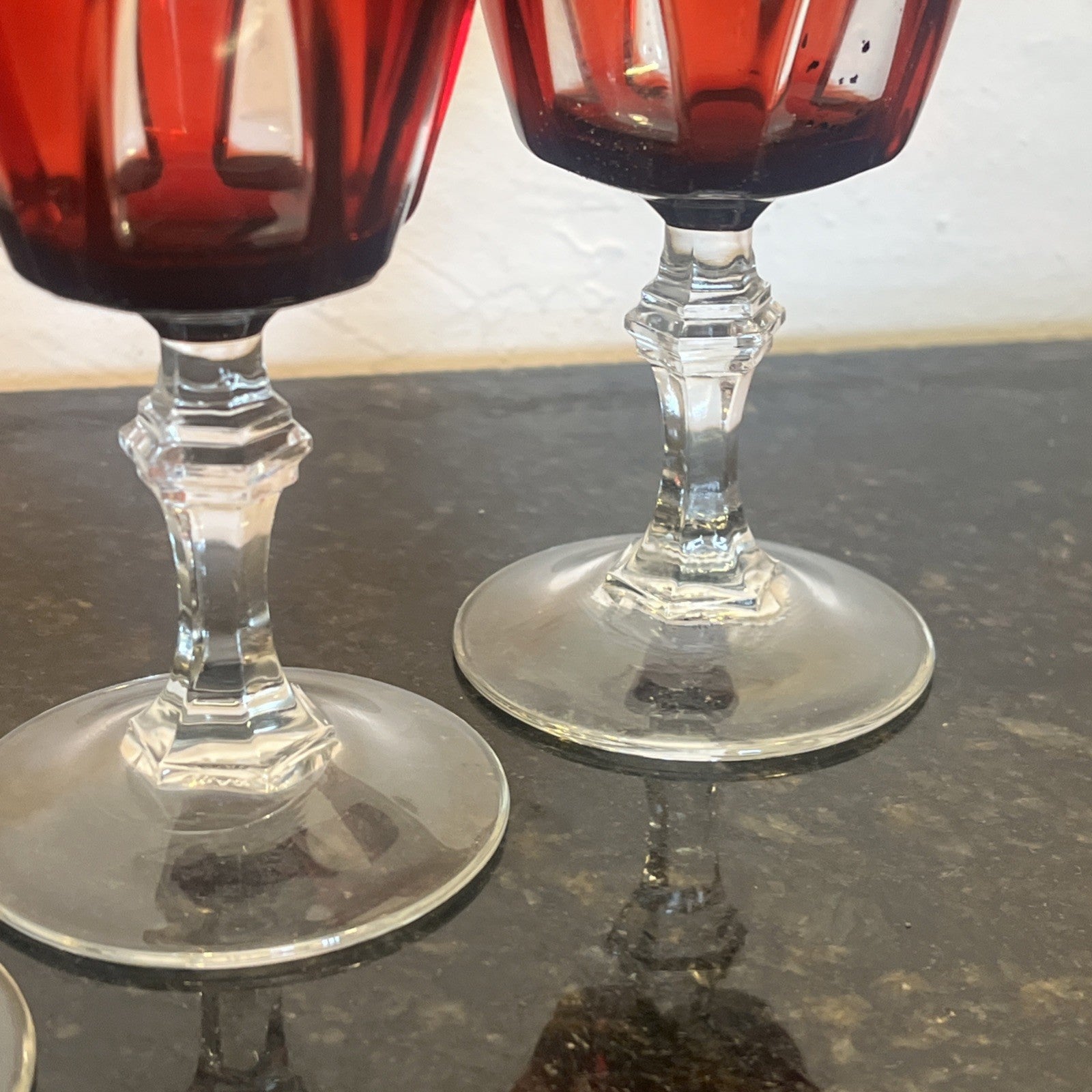 Cristal d’Arques Durand Gothic Ruby Red Wine Glasses Set Of Six