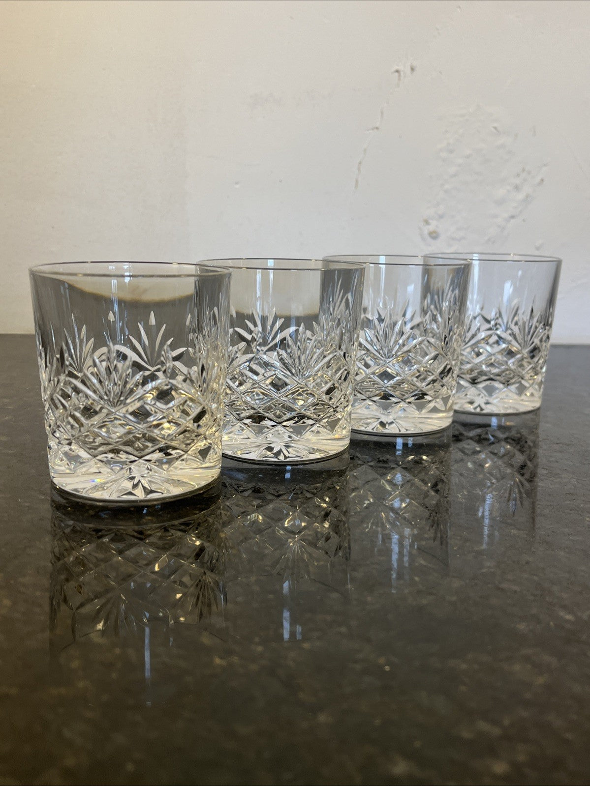 Edinburgh Crystal Whisky Tumblers Set of 4 Cut Crystal Old Fashioned Glasses