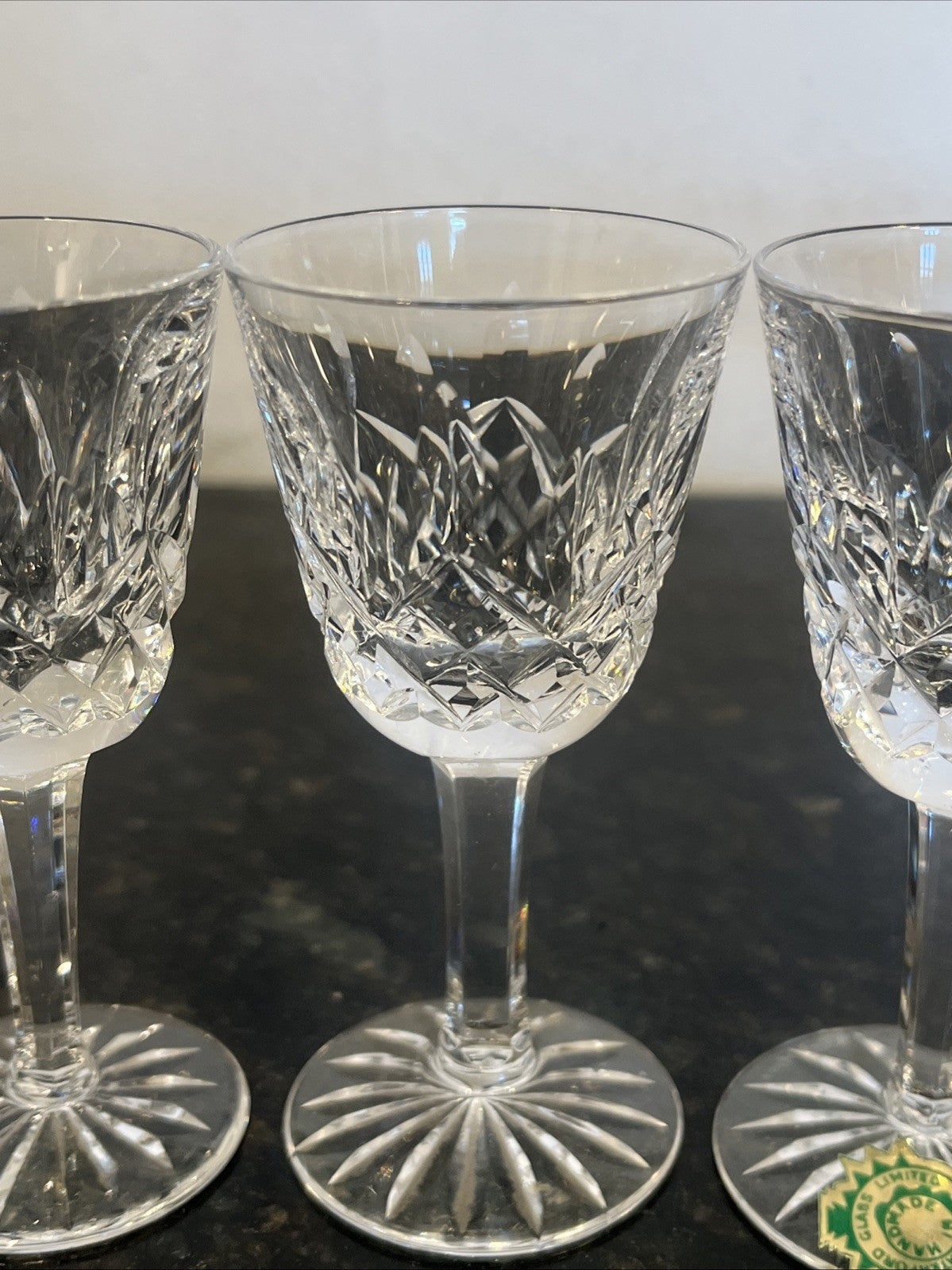 Waterford Lismore Crystal Cordial Glasses Set 6 Cut Crystal Ireland