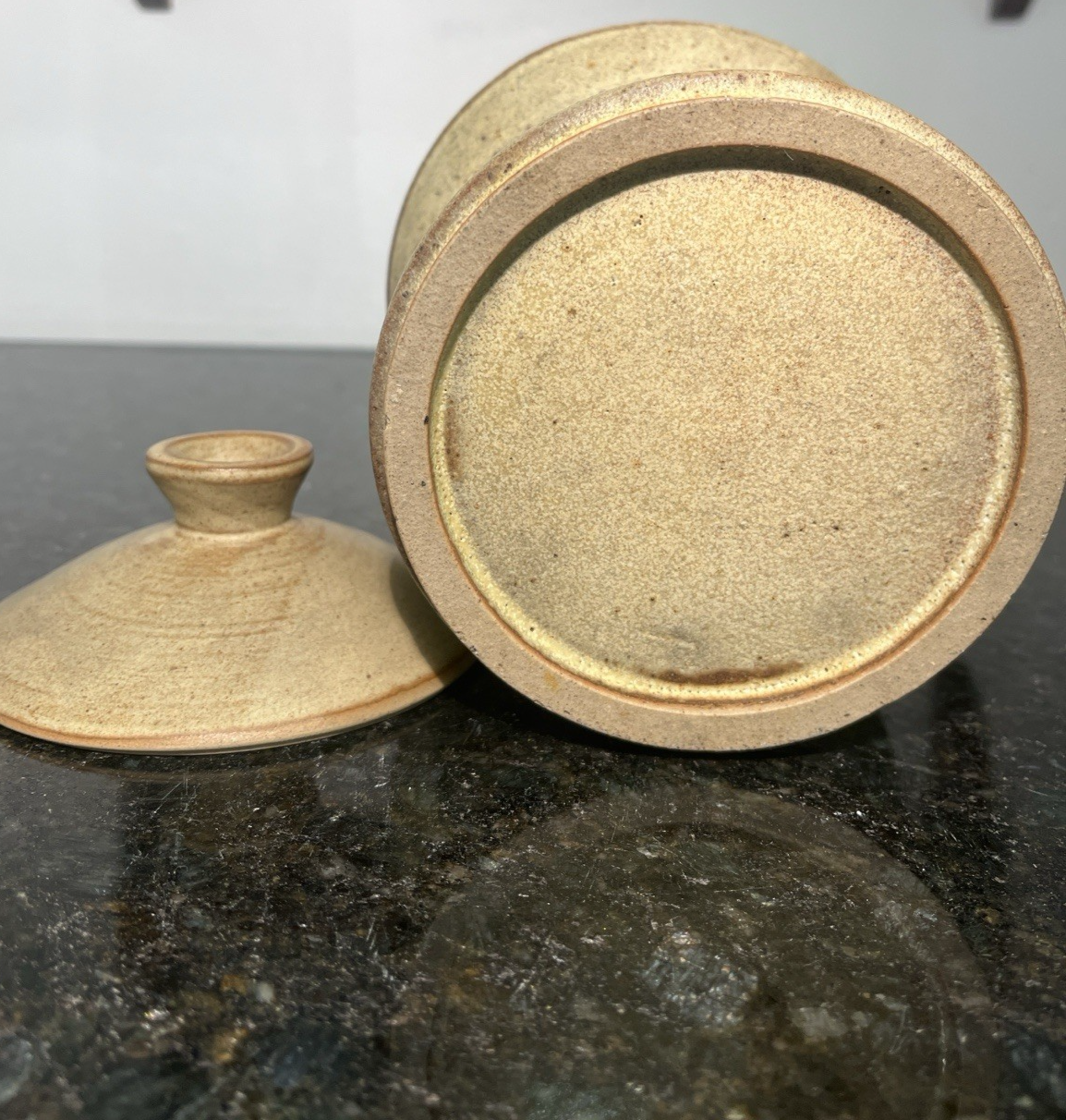 Karen Ross Studio Pottery Lidded Jar Speckled Stoneware Signed British
