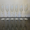 Lednicke Rovne Crystal Flutes Set 6 Lily Frosted Champagne Glasses Vintage