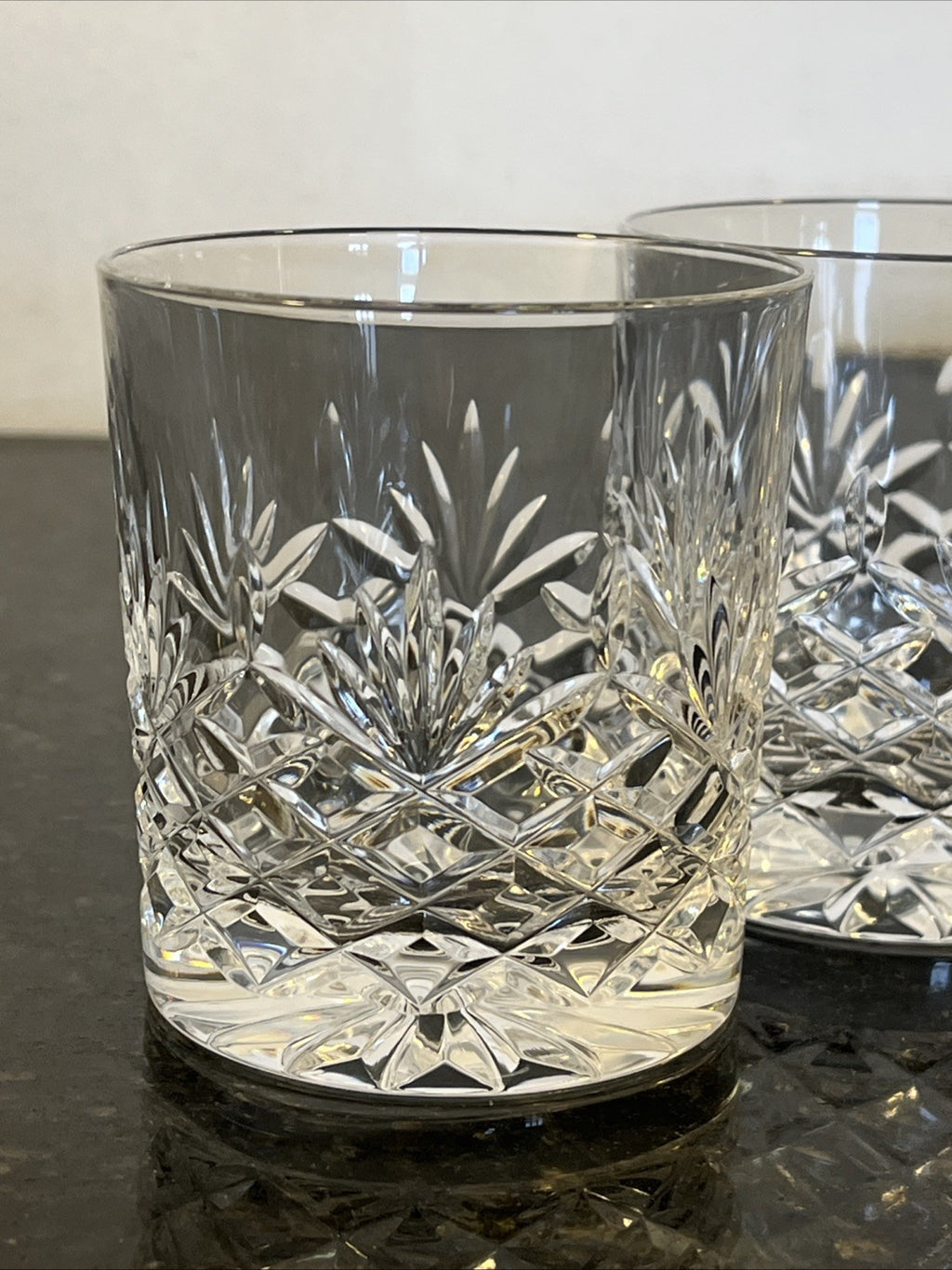 Edinburgh Crystal Whisky Tumblers Set of 4 Cut Crystal Old Fashioned Glasses