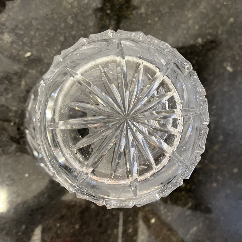 Ajka Crystal Vase Lead Crystal Hungary Large Cut Glass Flared Vase Original Labe