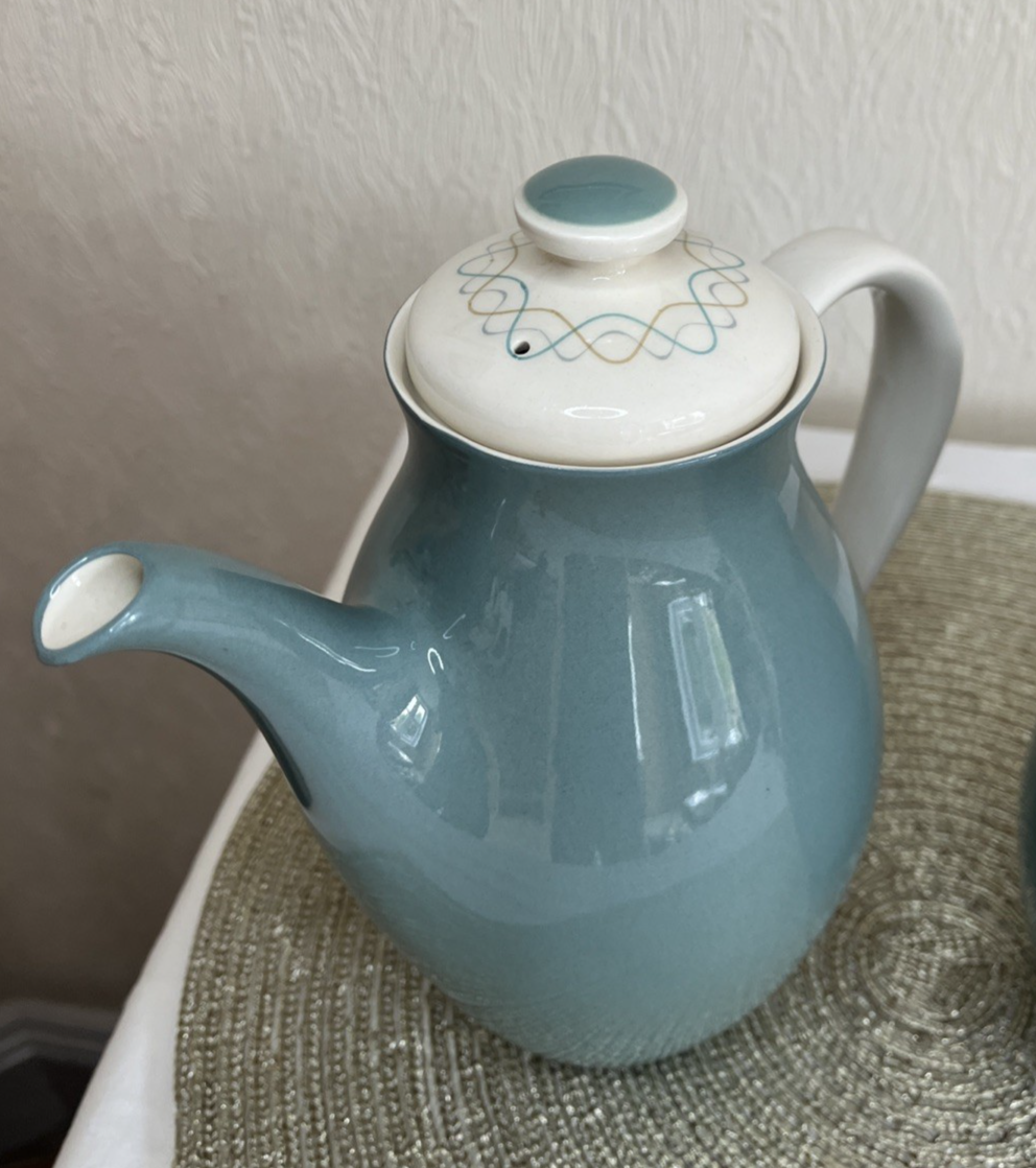 Royal Doulton Kismet Coffee Pot Jug Set Turquoise