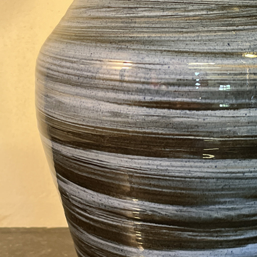 Wold Pottery Blue Banded Studio Pottery Hand Thrown Large Vase Yorkshire