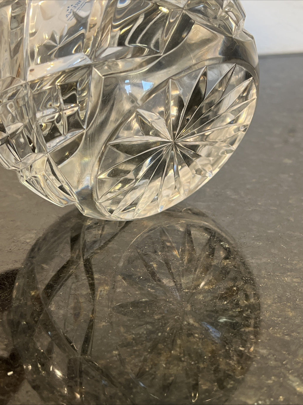 Lead Crystal Decanter Irena Poland Cut Glass Whisky Brandy Wine with Stopper