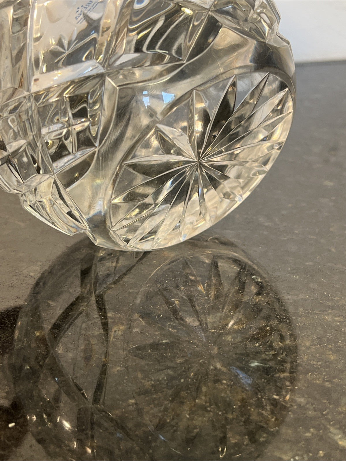 Lead Crystal Decanter Irena Poland Cut Glass Whisky Brandy Wine with Stopper