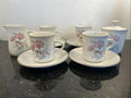 Nitto Japan Floral Coffee Set Cups Saucers Milk Jug Sugar Bowl vintage