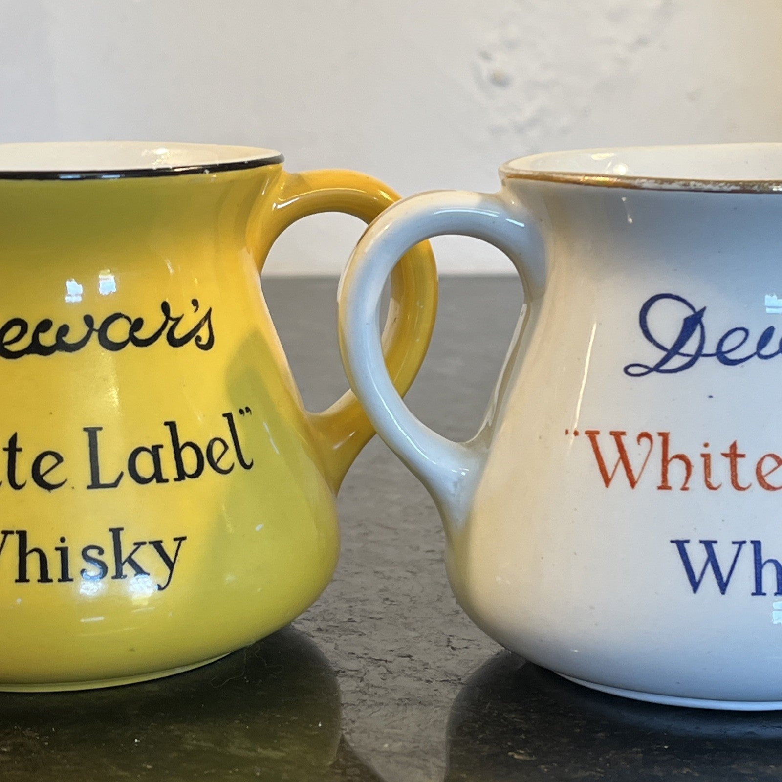 Vintage Dewar’s White Label Whisky Advertising Water Jugs Minton & John Maddock Pair