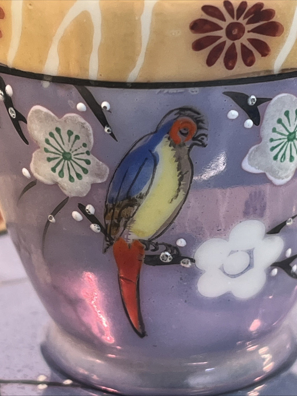 Chikaramachi Noritake Tea Set Bird Blossom Lustre Japan