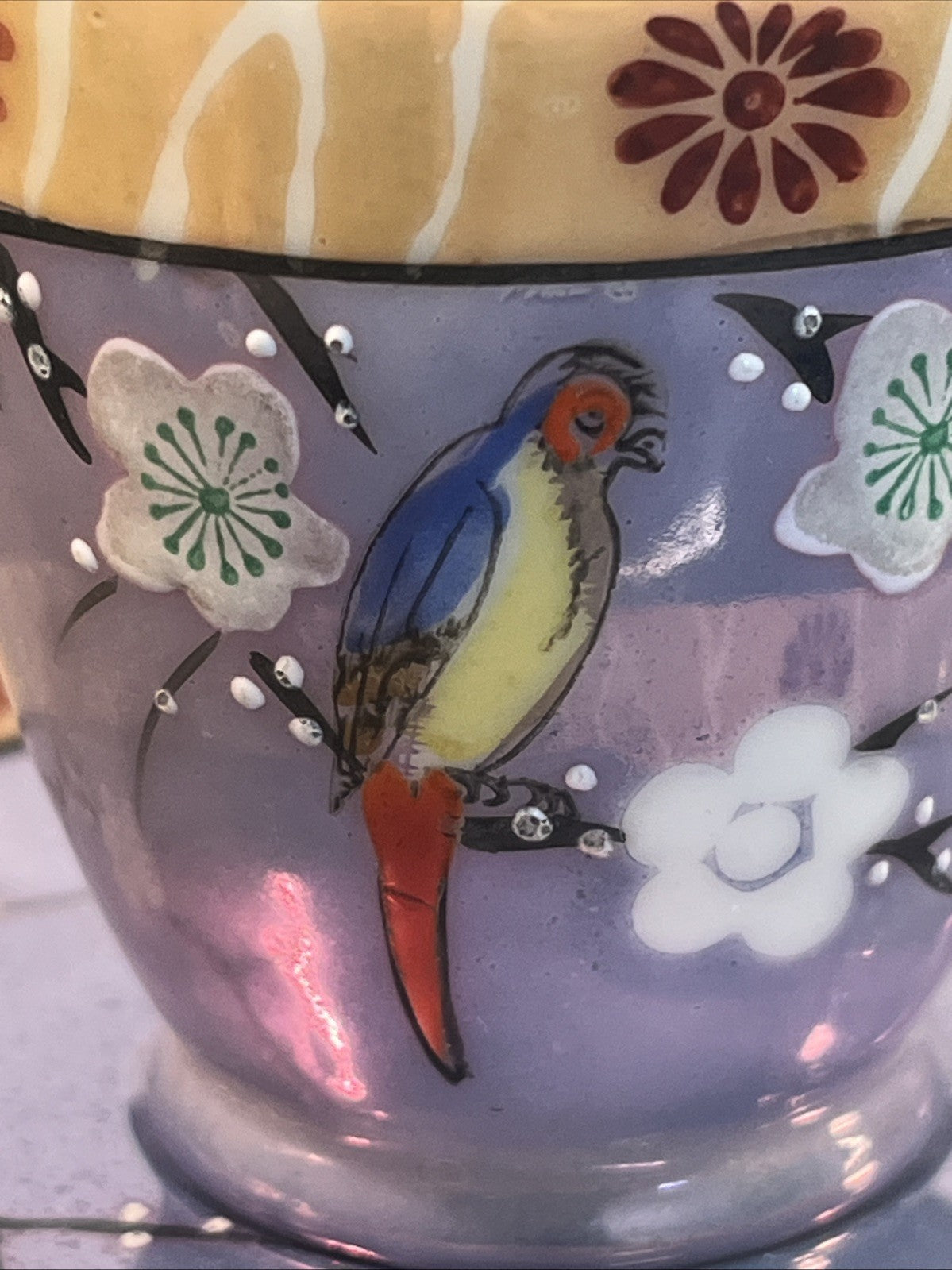 Chikaramachi Noritake Tea Set Bird Blossom Lustre Japan