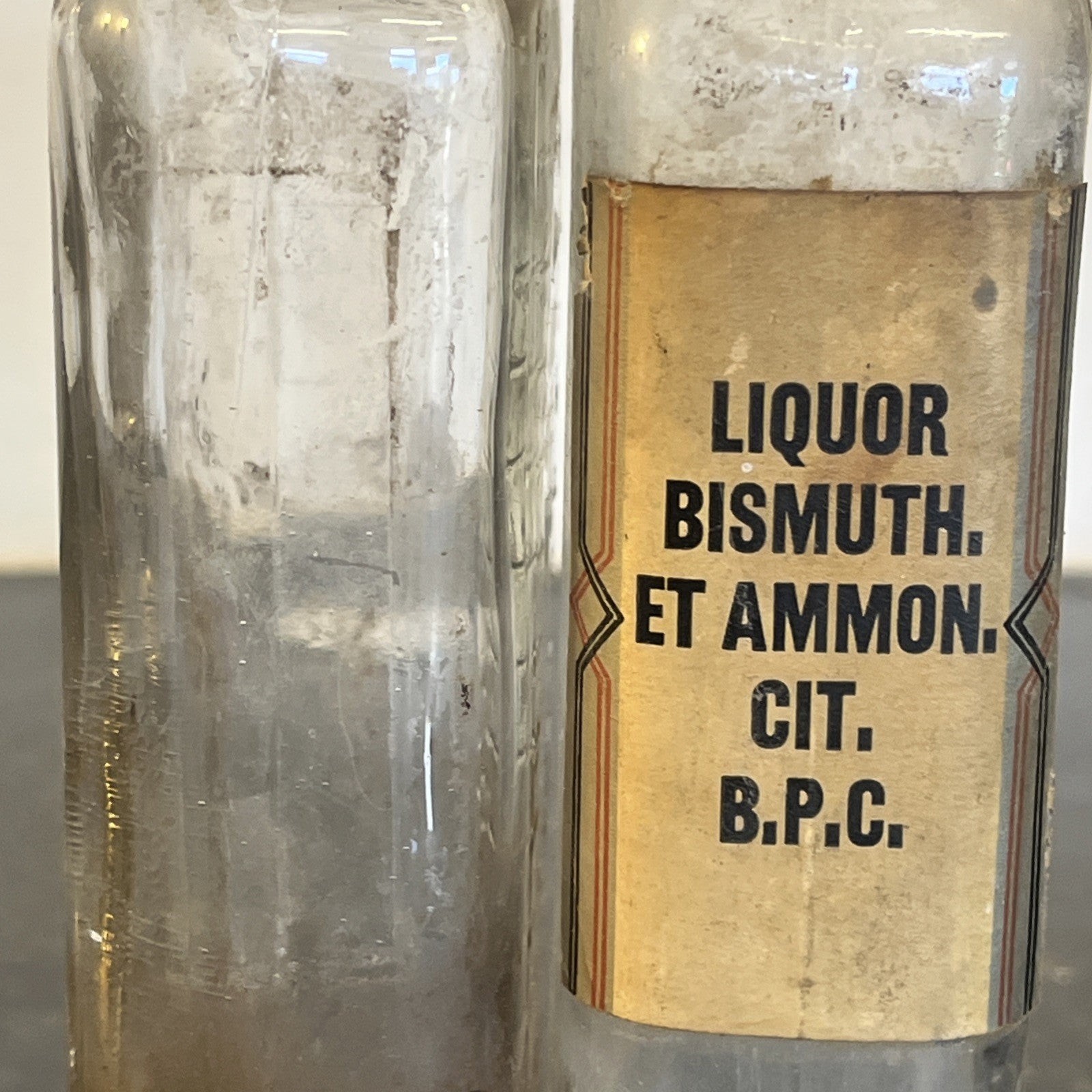 Antique Chemist Bottles Apothecary Glass Pharmacy Labels Graduated Set of 3