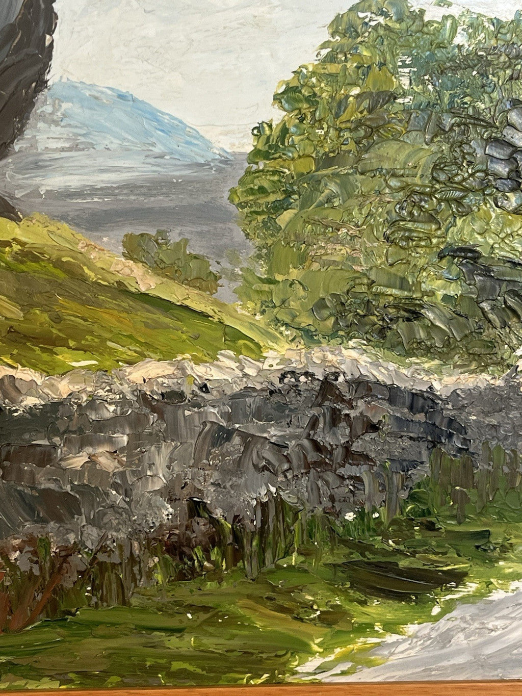 I. M. Bell signature and textured brushwork on Kingsley Cragg painting