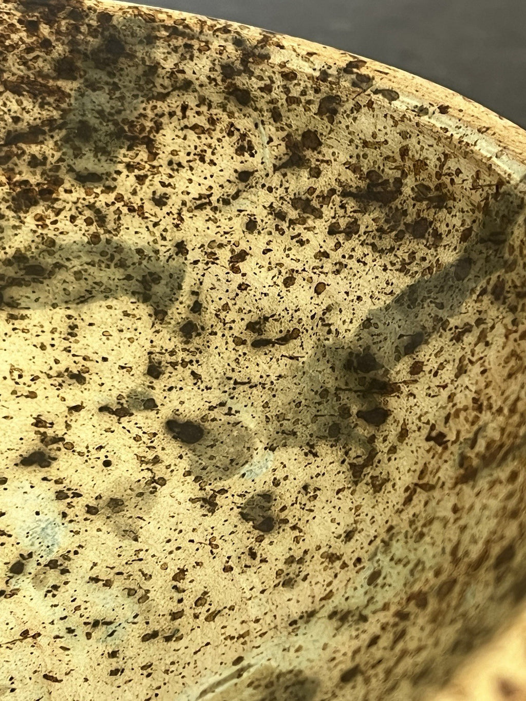 John Lennon Studio Pottery Bowl Signed Speckled Stoneware Rustic