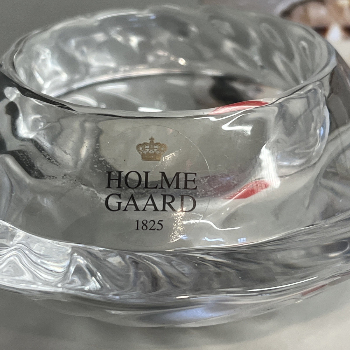Holmegaard Capriole Glass Tealight Holders Pair Boxed Sidse Werner Denmark
