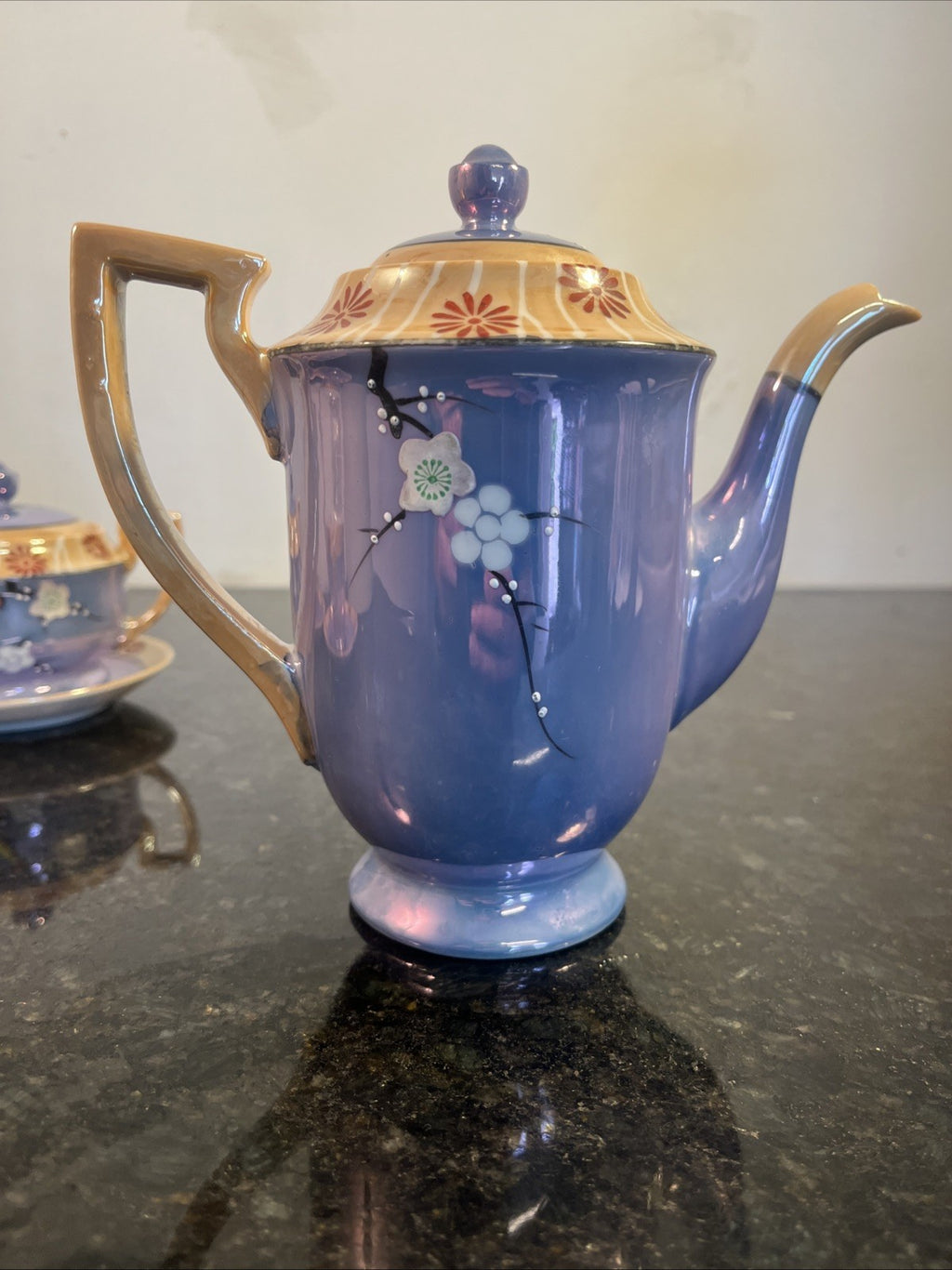 Chikaramachi Noritake Tea Set Bird Blossom Lustre Japan