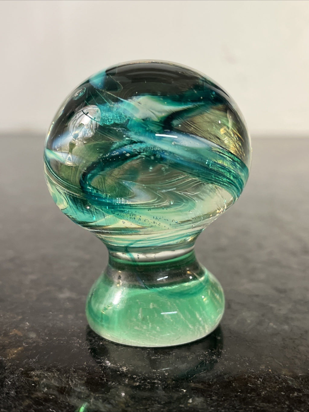 Hokitika Glass Kiwi Bird Paperweight Hand Blown New Zealand Art Glass