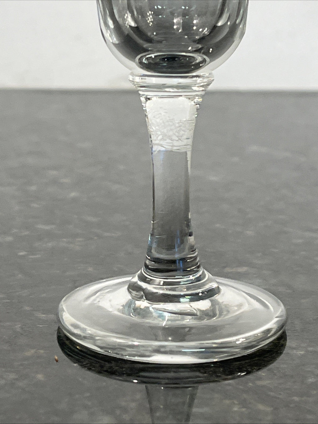 Antique Victorian Hand Blown Cut Crystal Sherry Liqueur Glasses Pair c1880