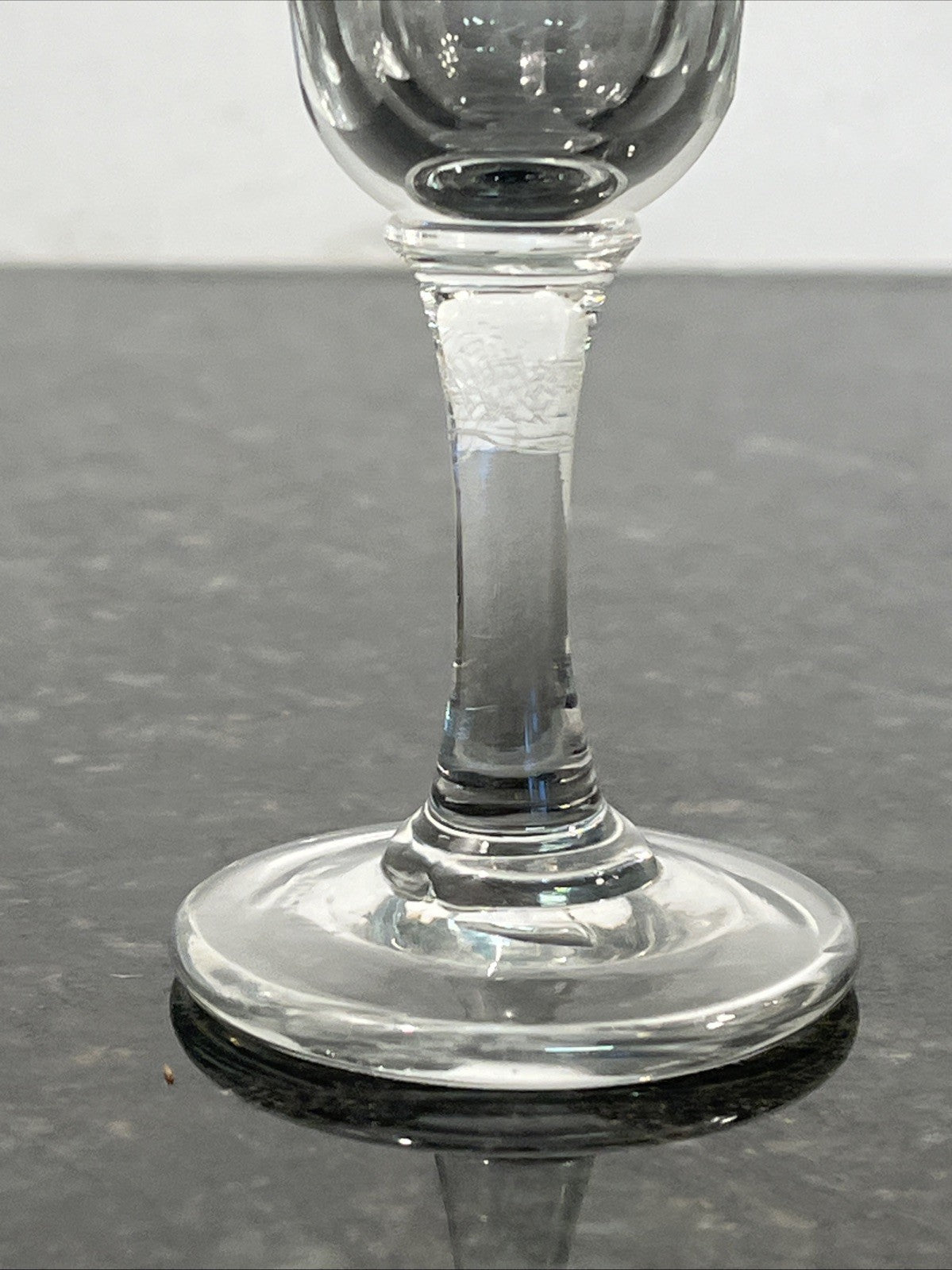 Antique Victorian Hand Blown Cut Crystal Sherry Liqueur Glasses Pair c1880