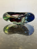 Josef Rozinek Attributed Sommerso Art Glass Ashtray Blue Green Czech 1960s